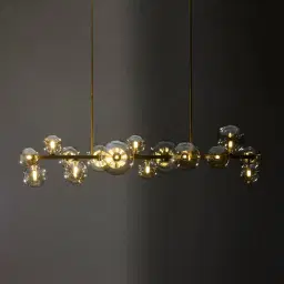 Bubble Transparent Chandelier - Brushed Brass