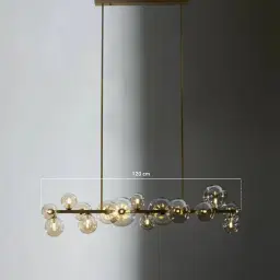 Bubbles Transparent Chandelier - Brushed Brass