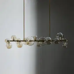 Bubble Transparent Chandelier - Brushed Brass