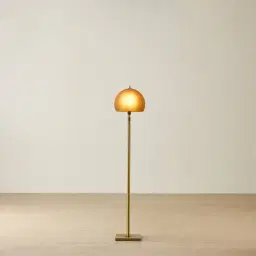 Fatima Metal Floor Lamp - Glass Shade