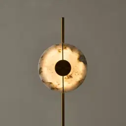 Irene Circle Alabaster Floor Lamp 30x150cm