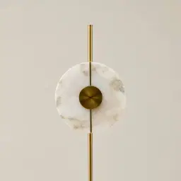 Irene Circle Alabaster Floor Lamp 30x150cm