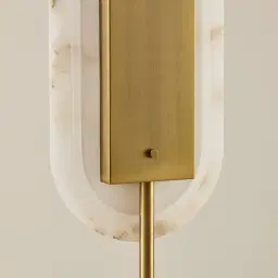 Irene Oval Alabaster Floor Lamp 24x155cm