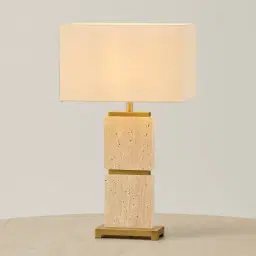 Paulina Travertine Table Lamp