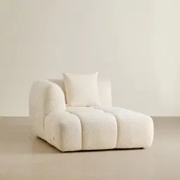 Amity Stone Cream Woven Fabric Left Chaise Module