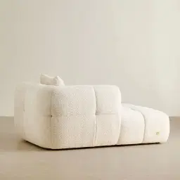 Amity Stone Cream Woven Fabric Left Chaise Module