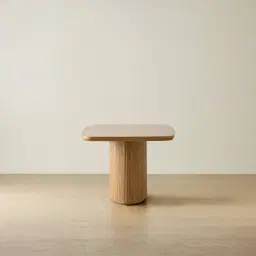 Terra Linea Light Brown Ash Veneer Single Leg Rectangular Dining Table - 180cm x 100cm