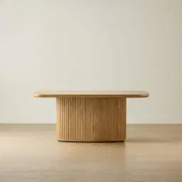 Terra Linea Light Brown Ash Veneer Single Leg Rectangular Dining Table - 180cm x 100cm