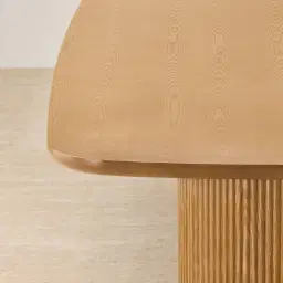 Terra Linea Light Brown Ash Veneer Two- Round Leg Rectangular Dining Table - 180cm x 100cm