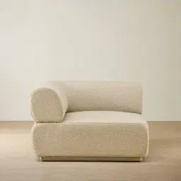 Elio Pearl Beige Fabric Corner Module