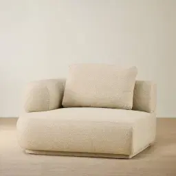 Elio Pearl Beige Fabric Left Arm Module