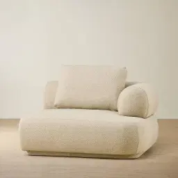 Elio Pearl Beige Fabric Right Arm Module