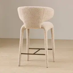 Debra Mid Beige Woven Fabric Counter Stool