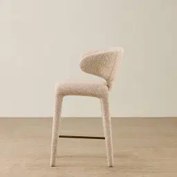 Debra Mid Beige Woven Fabric Counter Stool
