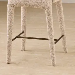 Debra Mid Beige Woven Fabric Counter Stool