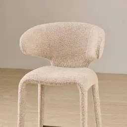 Debra Mid Beige Woven Fabric Counter Stool