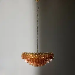 Elara Chandelier - Amber Glass