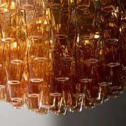 Elara Chandelier - Amber Glass