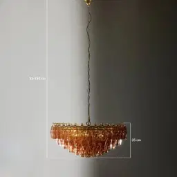 Elara Chandelier - Amber Glass