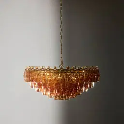 Elara Chandelier - Amber Glass