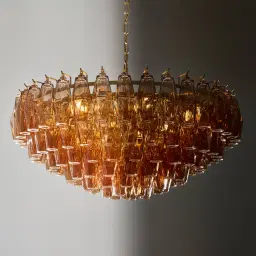 Elara Chandelier - Amber Glass