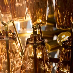 Solene Chandelier - Amber Glass