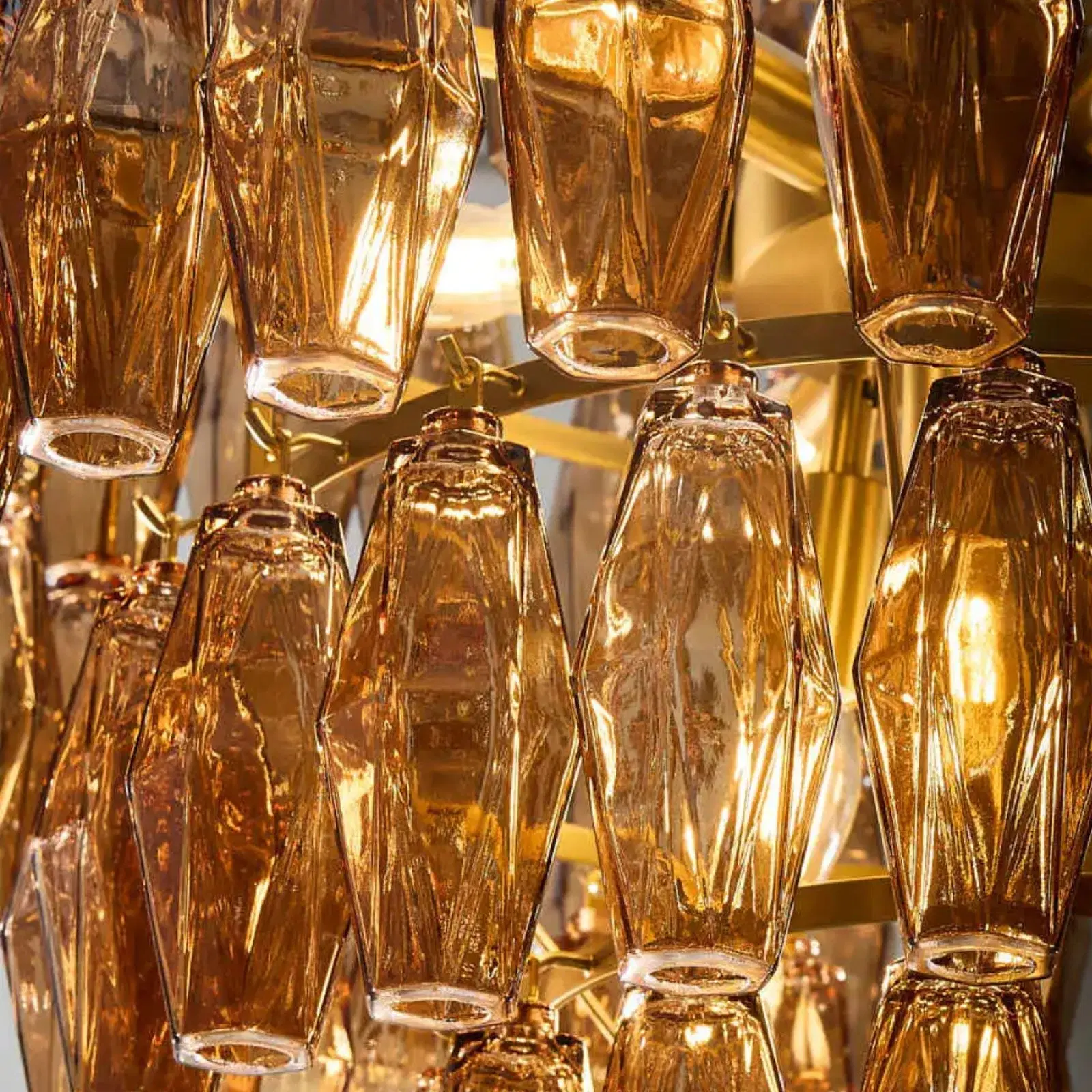 Solene Chandelier - Amber Glass
