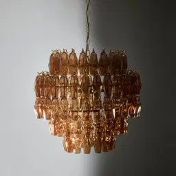 Solene Chandelier - Amber Glass