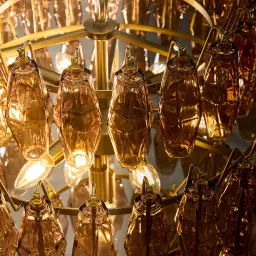 Solene Chandelier - Amber Glass