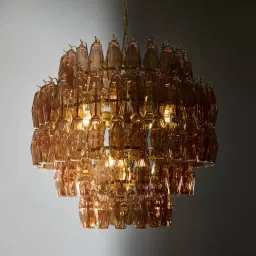 Solene Chandelier - Amber Glass