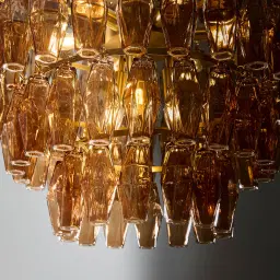 Solene Chandelier - Amber Glass