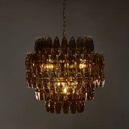 Solene Chandelier - Smokey Glass