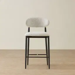 Amali Dove Grey Woven Fabric Counter Stool