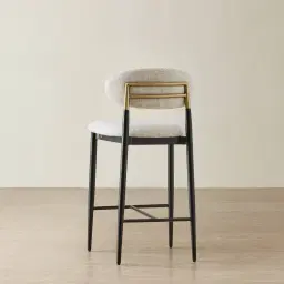 Amali Dove Grey Woven Fabric Counter Stool