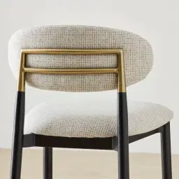 Amali Dove Grey Woven Fabric Counter Stool