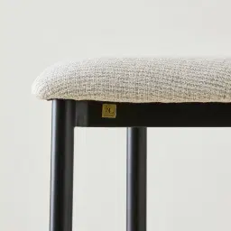 Amali Dove Grey Woven Fabric Counter Stool