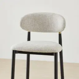 Amali Dove Grey Woven Fabric Counter Stool