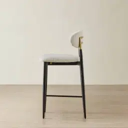 Amali Dove Grey Woven Fabric Counter Stool