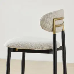 Amali Dove Grey Woven Fabric Counter Stool
