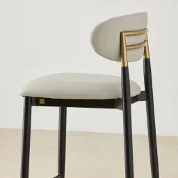 Amali Glacier Grey Vegan Leather Counter Stool