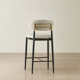 Amali Glacier Grey Vegan Leather Counter Stool