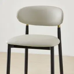 Amali Glacier Grey Vegan Leather Counter Stool