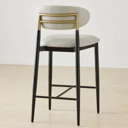 Amali Glacier Grey Vegan Leather Counter Stool