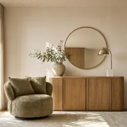 Millaray III Antique Gold Round Mirror