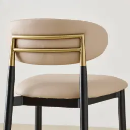Amali Sand Beige Vegan Leather Counter Stool