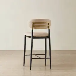 Amali Sand Beige Vegan Leather Counter Stool