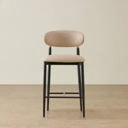 Amali Sand Beige Vegan Leather Counter Stool