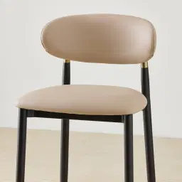 Amali Sand Beige Vegan Leather Counter Stool