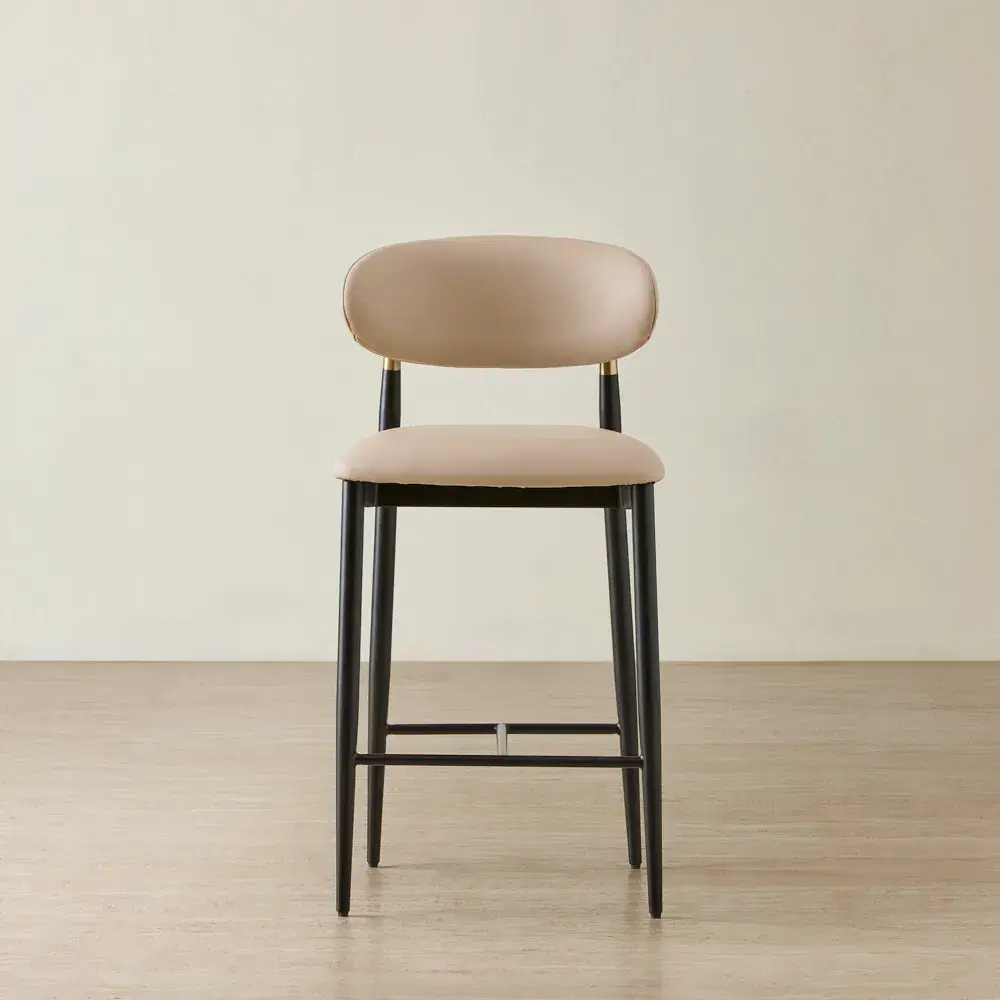 Amali Sand Beige Vegan Leather Counter Stool