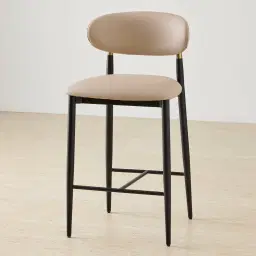 Amali Sand Beige Vegan Leather Counter Stool